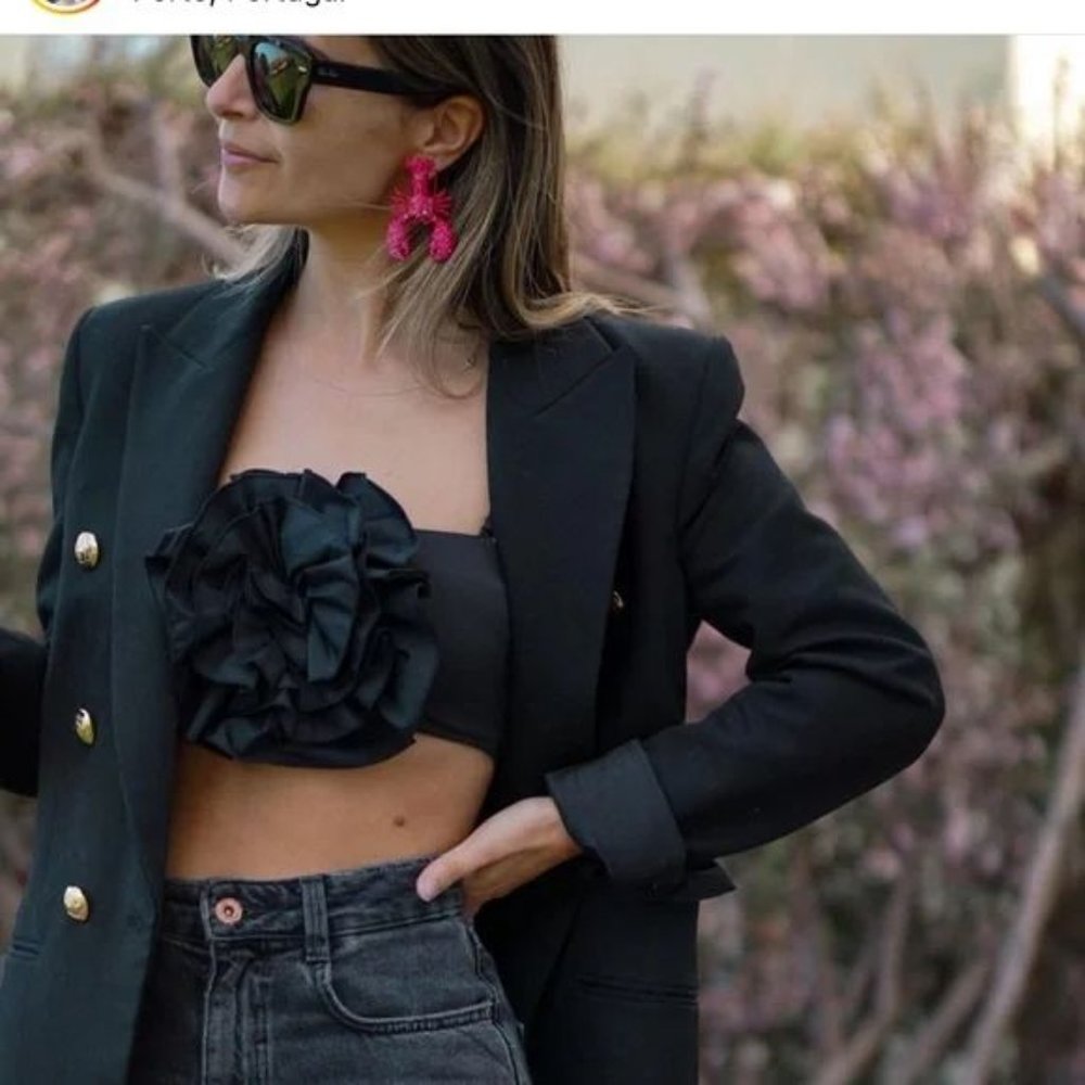 ZARA Flower Bikini Top